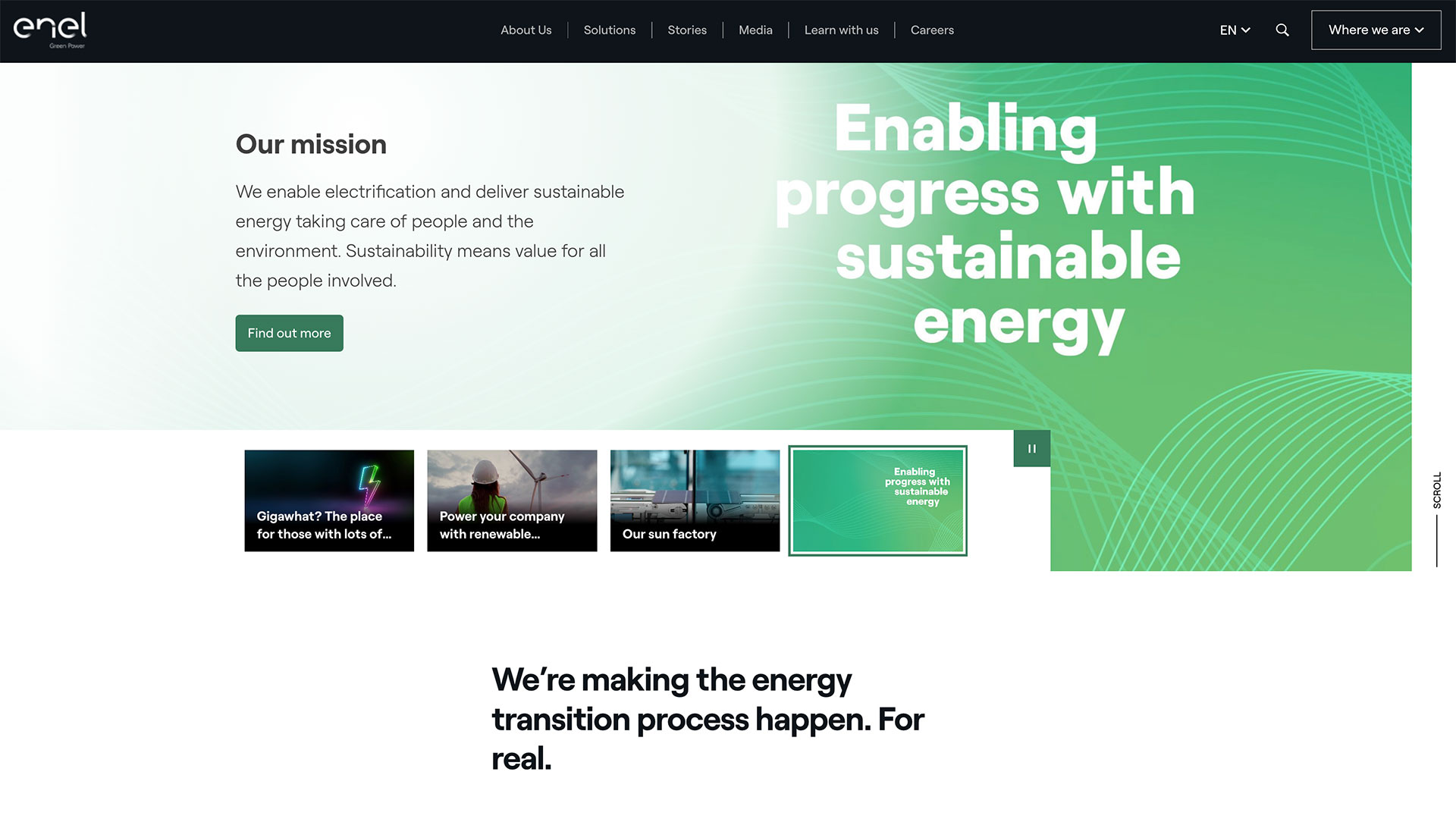 Una nuova veste per il sito di Enel Green Power