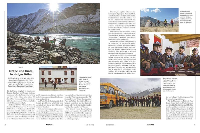 “Zanskar. The Long Road to School” in GEO
