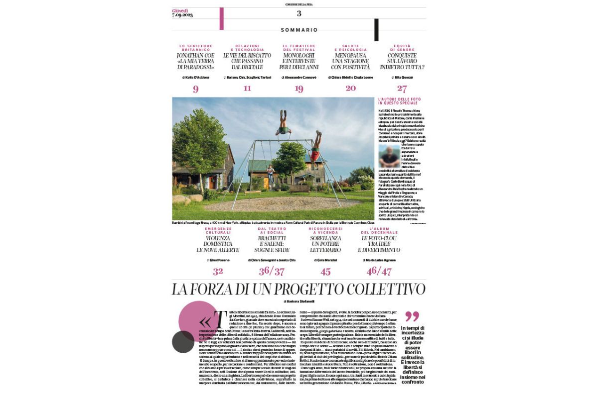 “Utopia” in Corriere della Sera